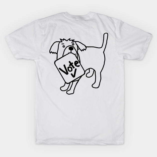 Backprint Cute Dog says Vote Outline by ellenhenryart